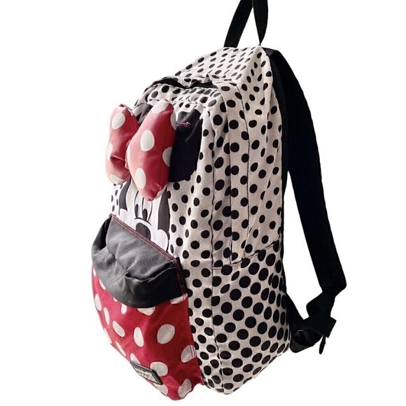 Disney Loungefly Minnie Mouse Polka Dot Bow Backpack Red White Black Girls Women - Picture 2 of 15